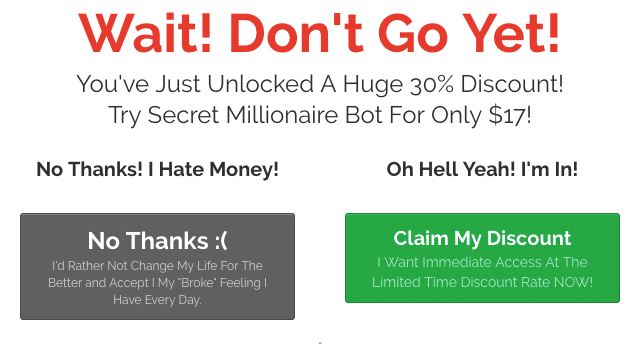 is the secret millionaire bot scam